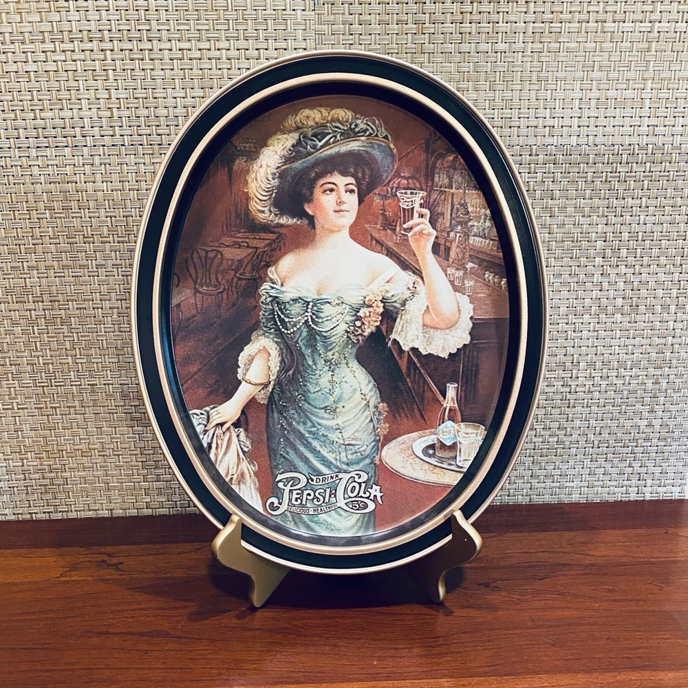 🌟HP🌟VTG 1970s Pepsi Cola Gibson Girl Metal Serving Tray/Wall Hanging by Fabc…